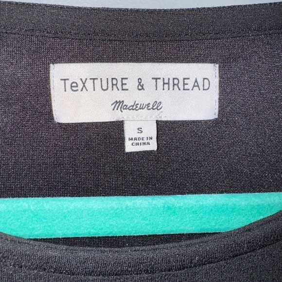 EUC Madewell Texture & Thread Crepe Midi Black Dress Size Small - Picture 5 of 9